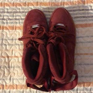 Burgundy Nike Air Force Ones